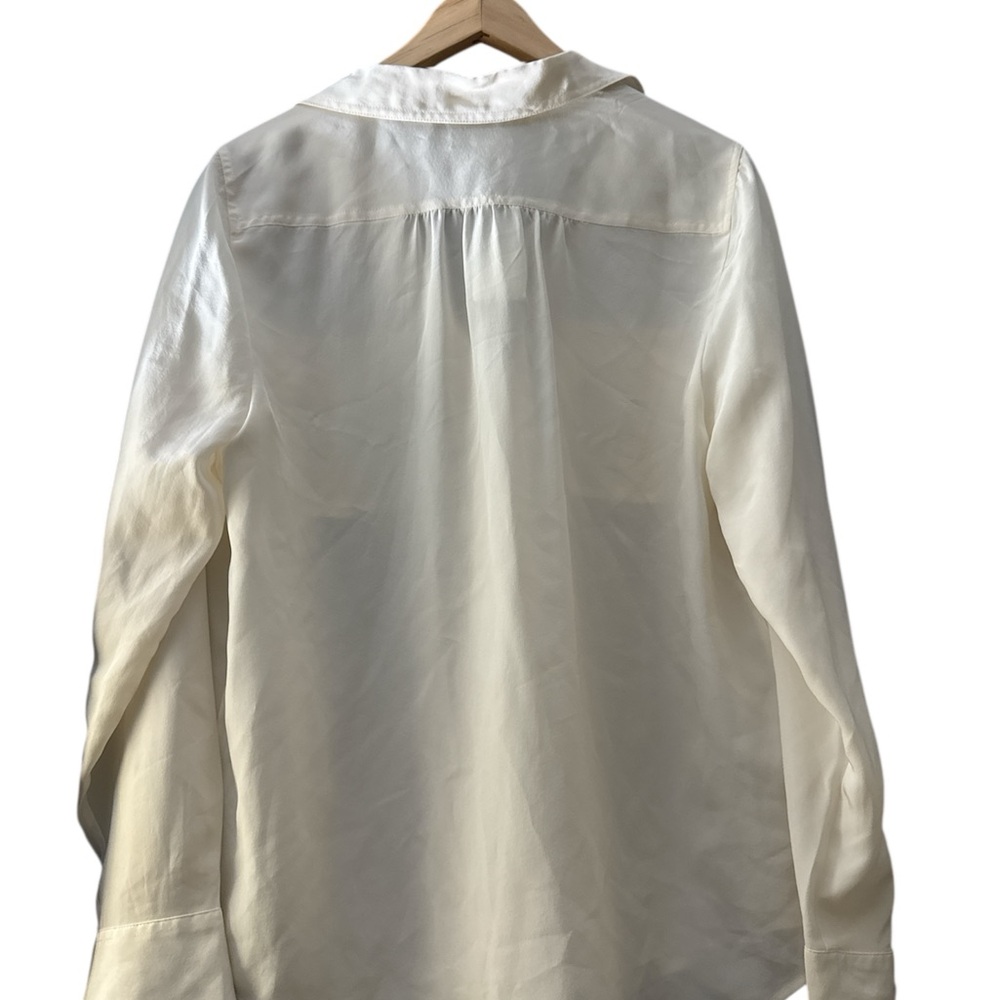 NWT J. Crew Silk Ivory Long Sleeve Button Up Blouse - Picture 2 of 5